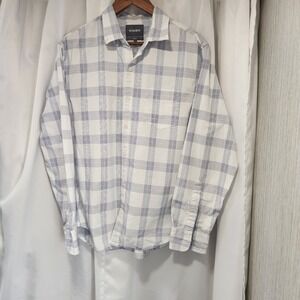 Bonobos Button Down Shirt Mens Large White Blue Plaid Regular Fit